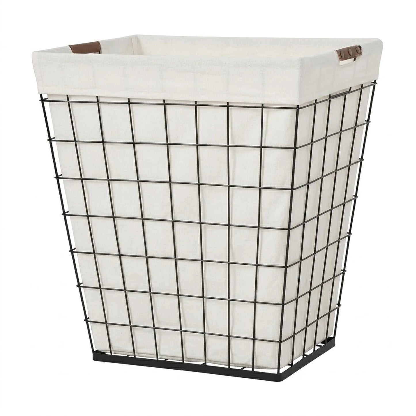 75L Rectangular Steel Wire Laundry Hamper with Removable Liner, Natural, Adult