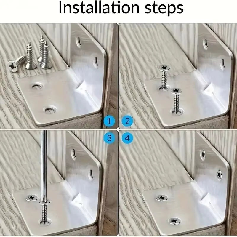 20Pcs Angle Iron Board Table, Chair, Cabinet, Wardrobe, Fixed Connector, 90-Degree Angle Iron Plate Bracket