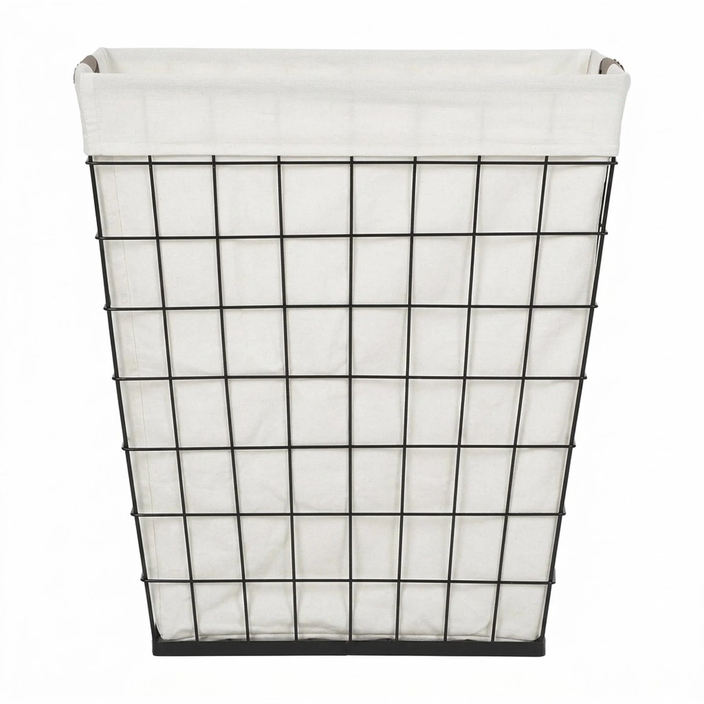 75L Rectangular Steel Wire Laundry Hamper with Removable Liner, Natural, Adult