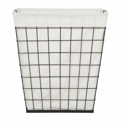 75L Rectangular Steel Wire Laundry Hamper with Removable Liner, Natural, Adult