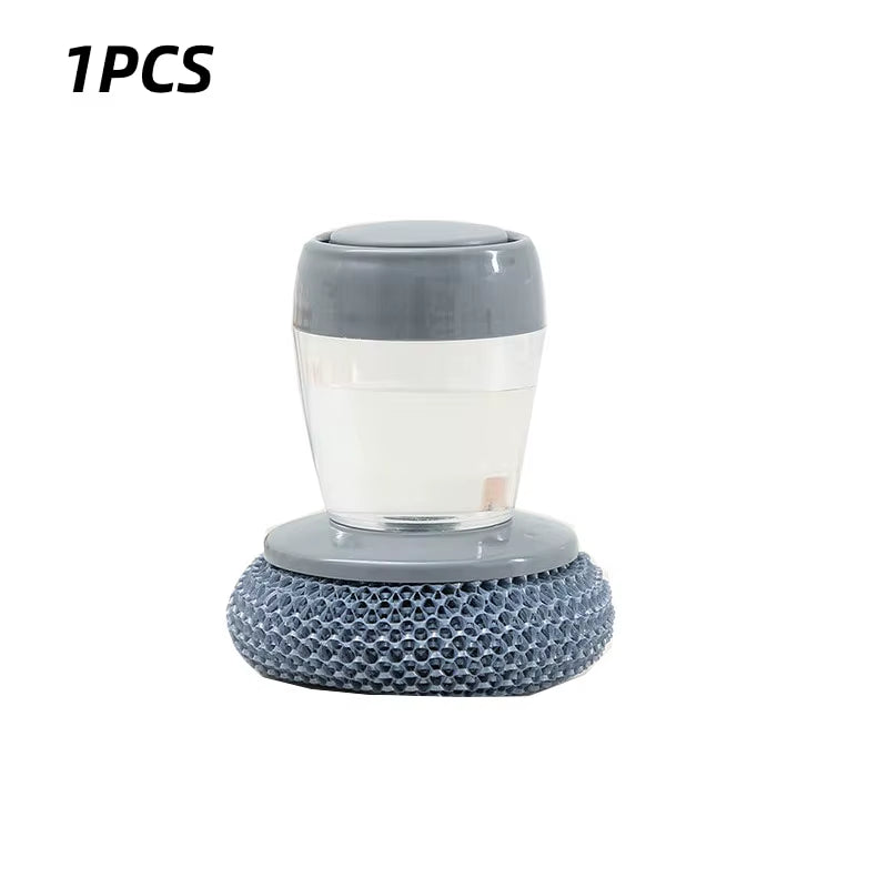 Portable Kitchen Soap Dispensing Dishwashing Tool Brush