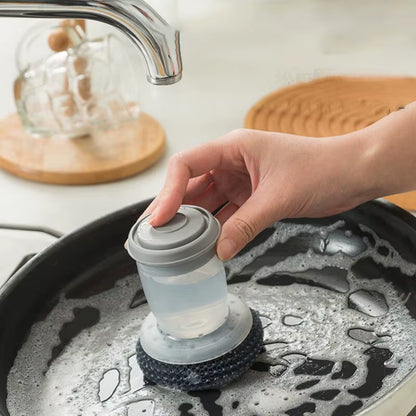 Portable Kitchen Soap Dispensing Dishwashing Tool Brush