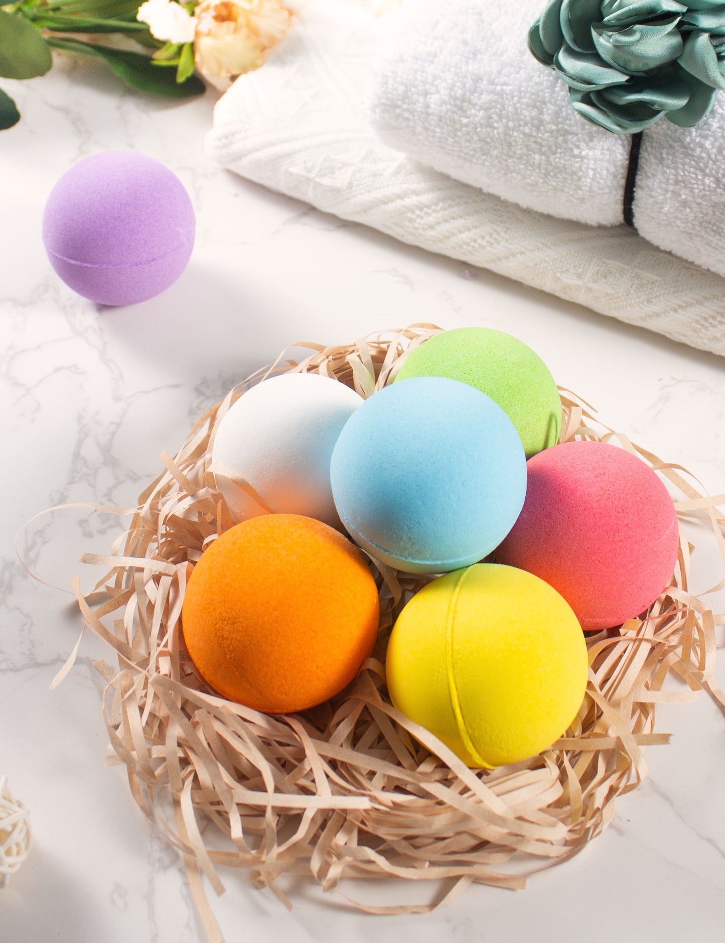 Bath Bombs Set, 7 Natural Spa Bubble Bath Salts, Self Care Gifts Fizzy Set, Perfect Birthday Holiday Gift for Women Kids